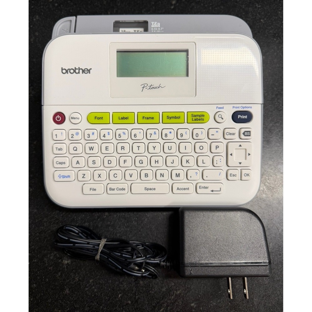 Brother P-Touch PT-D400 Label Maker Printer Tested Working w/ AC Adapter & Tape